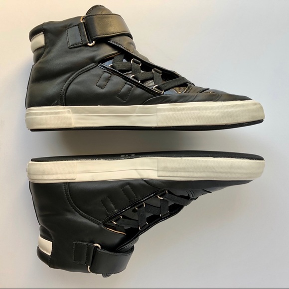 Bally Men Black Patent High-Top Sneakers, sz 11 US - Picture 3 of 8